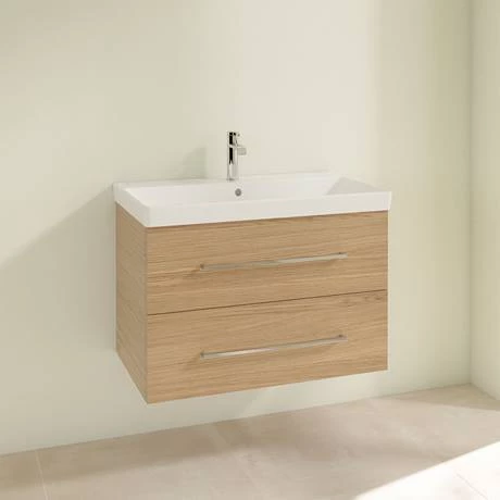 Villeroy and Boch Avento Nordic Oak 800mm Wall Hung 2-Drawer Vanity Unit 4 Villeroy and Boch Avento Nordic Oak 800mm Wall Hung 2-Drawer Vanity Unit - Image 2