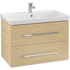 Villeroy and Boch Avento Nordic Oak 800mm Wall Hung 2-Drawer Vanity Unit