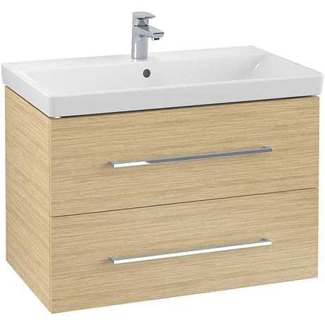 Villeroy and Boch Avento Nordic Oak 800mm Wall Hung 2-Drawer Vanity Unit 3 Villeroy and Boch Avento Nordic Oak 800mm Wall Hung 2-Drawer Vanity Unit
