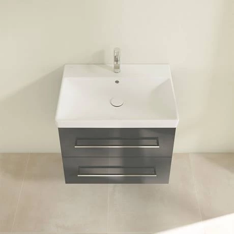 Villeroy and Boch Avento Crystal Grey 650mm Wall Hung 2-Drawer Vanity Unit 6 Villeroy and Boch Avento Crystal Grey 650mm Wall Hung 2-Drawer Vanity Unit - Image 4