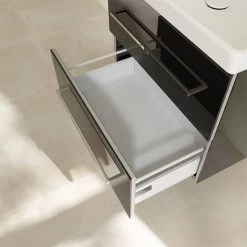 Villeroy and Boch Avento Crystal Black 650mm Wall Hung 2-Drawer Vanity Unit -Wall Hung Vanity Units Shop SAVE07B301 D5 460