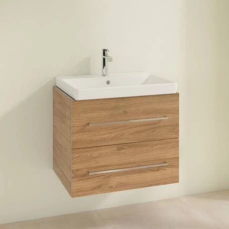 Villeroy and Boch Avento Oak Kansas 650mm Wall Hung 2-Drawer Vanity Unit 4 Villeroy and Boch Avento Oak Kansas 650mm Wall Hung 2-Drawer Vanity Unit - Image 2