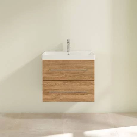 Villeroy and Boch Avento Oak Kansas 650mm Wall Hung 2-Drawer Vanity Unit 5 Villeroy and Boch Avento Oak Kansas 650mm Wall Hung 2-Drawer Vanity Unit - Image 3