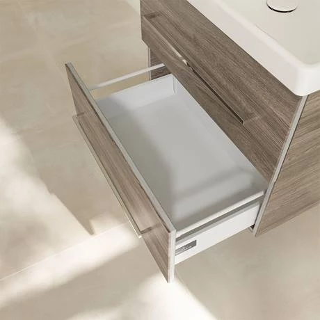 Villeroy and Boch Avento Stone Oak 650mm Wall Hung 2-Drawer Vanity Unit 8 Villeroy and Boch Avento Stone Oak 650mm Wall Hung 2-Drawer Vanity Unit - Image 6