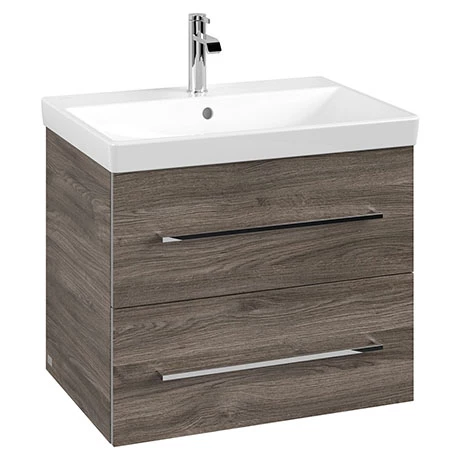 Villeroy and Boch Avento Stone Oak 650mm Wall Hung 2-Drawer Vanity Unit 3 Villeroy and Boch Avento Stone Oak 650mm Wall Hung 2-Drawer Vanity Unit