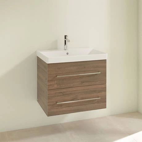 Villeroy and Boch Avento Arizona Oak 650mm Wall Hung 2-Drawer Vanity Unit 4 Villeroy and Boch Avento Arizona Oak 650mm Wall Hung 2-Drawer Vanity Unit - Image 2