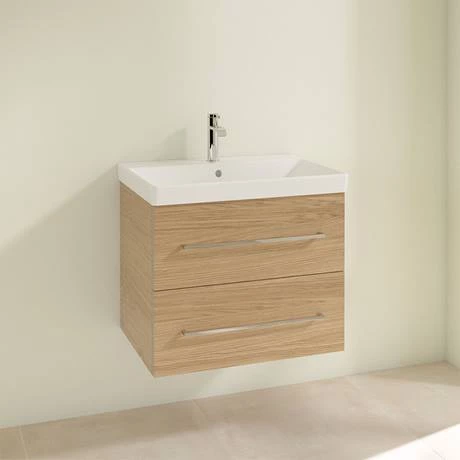 Villeroy and Boch Avento Nordic Oak 650mm Wall Hung 2-Drawer Vanity Unit 4 Villeroy and Boch Avento Nordic Oak 650mm Wall Hung 2-Drawer Vanity Unit - Image 2