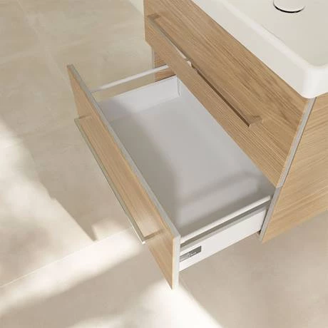 Villeroy and Boch Avento Nordic Oak 650mm Wall Hung 2-Drawer Vanity Unit 8 Villeroy and Boch Avento Nordic Oak 650mm Wall Hung 2-Drawer Vanity Unit - Image 6