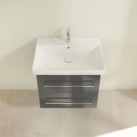 Villeroy and Boch Avento Crystal Grey 600mm Wall Hung 2-Drawer Vanity Unit 6 Villeroy and Boch Avento Crystal Grey 600mm Wall Hung 2-Drawer Vanity Unit - Image 4