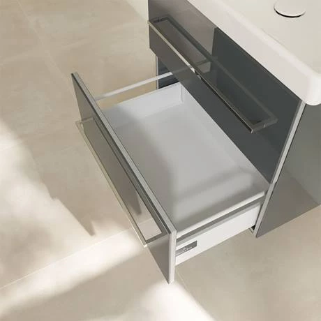 Villeroy and Boch Avento Crystal Grey 600mm Wall Hung 2-Drawer Vanity Unit 8 Villeroy and Boch Avento Crystal Grey 600mm Wall Hung 2-Drawer Vanity Unit - Image 6