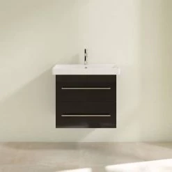 Villeroy and Boch Avento Crystal Black 600mm Wall Hung 2-Drawer Vanity Unit -Wall Hung Vanity Units Shop SAVE09B301 D2 460