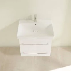 Villeroy and Boch Avento Wall Hung Vanity Unit 580mm - Crystal White - SAVE09B401 11 Villeroy and Boch Avento Wall Hung Vanity Unit 580mm - Crystal White - SAVE09B401 -Wall Hung Vanity Units Shop SAVE09B401 D3 460