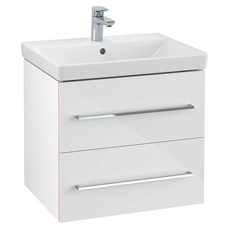Villeroy and Boch Avento Wall Hung Vanity Unit 580mm - Crystal White - SAVE09B401 3 Villeroy and Boch Avento Wall Hung Vanity Unit 580mm - Crystal White - SAVE09B401