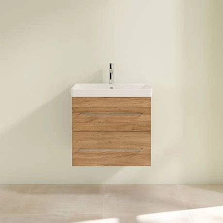 Villeroy and Boch Avento Oak Kansas 600mm Wall Hung 2-Drawer Vanity Unit 5 Villeroy and Boch Avento Oak Kansas 600mm Wall Hung 2-Drawer Vanity Unit - Image 3