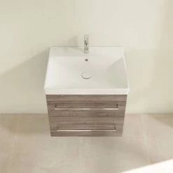 Villeroy and Boch Avento Stone Oak 600mm Wall Hung 2-Drawer Vanity Unit -Wall Hung Vanity Units Shop SAVE09RK01 D3 460