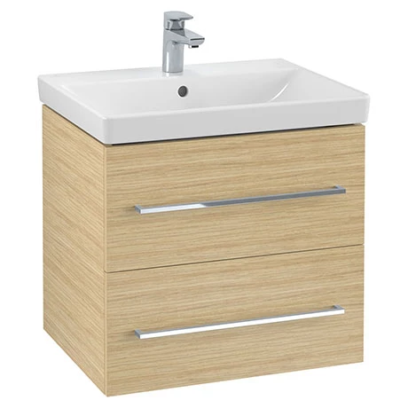 Villeroy and Boch Avento Nordic Oak 600mm Wall Hung 2-Drawer Vanity Unit 3 Villeroy and Boch Avento Nordic Oak 600mm Wall Hung 2-Drawer Vanity Unit