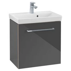 Villeroy and Boch Avento Crystal Grey 550mm Wall Hung 1-Door Vanity Unit