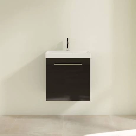 Villeroy and Boch Avento Crystal Black 550mm Wall Hung 1-Door Vanity Unit 5 Villeroy and Boch Avento Crystal Black 550mm Wall Hung 1-Door Vanity Unit - Image 3