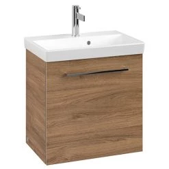 Villeroy and Boch Avento Oak Kansas 550mm Wall Hung 1-Door Vanity Unit