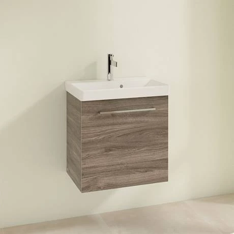 Villeroy and Boch Avento Stone Oak 550mm Wall Hung 1-Door Vanity Unit 4 Villeroy and Boch Avento Stone Oak 550mm Wall Hung 1-Door Vanity Unit - Image 2