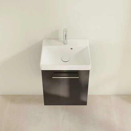 Villeroy and Boch Avento Crystal Black 450mm Wall Hung 1-Door Vanity Unit 6 Villeroy and Boch Avento Crystal Black 450mm Wall Hung 1-Door Vanity Unit - Image 4