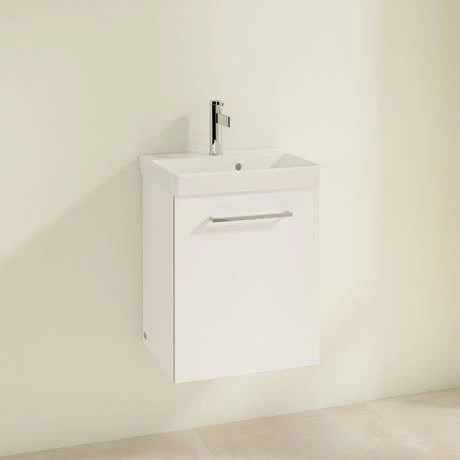Villeroy and Boch Avento Crystal White 450mm Wall Hung 1-Door Vanity Unit 4 Villeroy and Boch Avento Crystal White 450mm Wall Hung 1-Door Vanity Unit - Image 2
