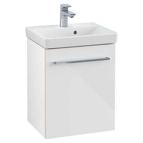 Villeroy and Boch Avento Crystal White 450mm Wall Hung 1-Door Vanity Unit 3 Villeroy and Boch Avento Crystal White 450mm Wall Hung 1-Door Vanity Unit