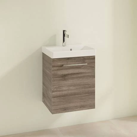 Villeroy and Boch Avento Stone Oak 450mm Wall Hung 1-Door Vanity Unit 4 Villeroy and Boch Avento Stone Oak 450mm Wall Hung 1-Door Vanity Unit - Image 2