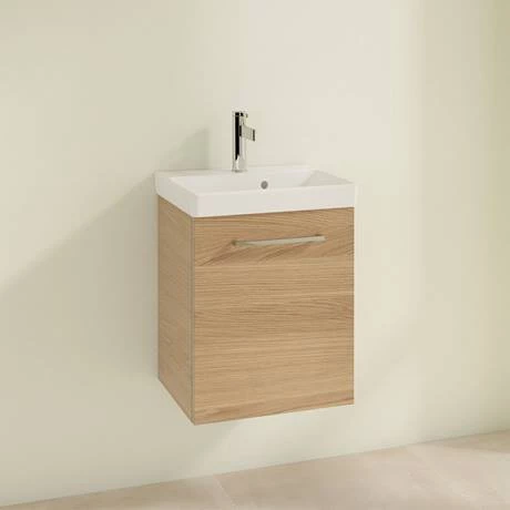 Villeroy and Boch Avento Nordic Oak 450mm Wall Hung 1-Door Vanity Unit 4 Villeroy and Boch Avento Nordic Oak 450mm Wall Hung 1-Door Vanity Unit - Image 2