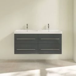 Villeroy and Boch Avento Crystal Grey 1200mm Wall Hung 4-Drawer Double Vanity Unit -Wall Hung Vanity Units Shop SAVE29B101 D2 460