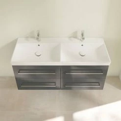 Villeroy and Boch Avento Crystal Grey 1200mm Wall Hung 4-Drawer Double Vanity Unit -Wall Hung Vanity Units Shop SAVE29B101 D3 460