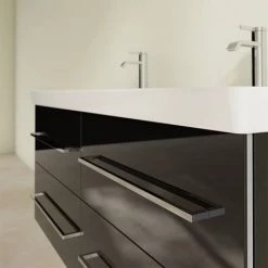 Villeroy and Boch Avento Crystal Black 1200mm Wall Hung 4-Drawer Double Vanity Unit 12 Villeroy and Boch Avento Crystal Black 1200mm Wall Hung 4-Drawer Double Vanity Unit -Wall Hung Vanity Units Shop SAVE29B301 D4 460