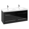 Villeroy and Boch Avento Crystal Black 1200mm Wall Hung 4-Drawer Double Vanity Unit -Wall Hung Vanity Units Shop SAVE29B301 P