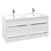 Villeroy and Boch Avento Double Vanity Unit 1180mm - Crystal White - SAVE29B401
