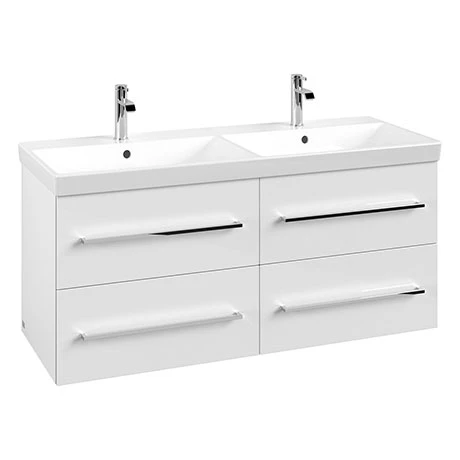 Villeroy and Boch Avento Double Vanity Unit 1180mm - Crystal White - SAVE29B401 3 Villeroy and Boch Avento Double Vanity Unit 1180mm - Crystal White - SAVE29B401