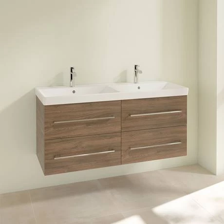 Villeroy and Boch Avento Arizona Oak 1200mm Wall Hung 4-Drawer Double Vanity Unit 4 Villeroy and Boch Avento Arizona Oak 1200mm Wall Hung 4-Drawer Double Vanity Unit - Image 2