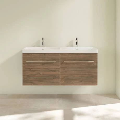 Villeroy and Boch Avento Arizona Oak 1200mm Wall Hung 4-Drawer Double Vanity Unit 5 Villeroy and Boch Avento Arizona Oak 1200mm Wall Hung 4-Drawer Double Vanity Unit - Image 3