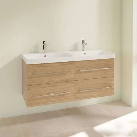Villeroy and Boch Avento Nordic Oak 1200mm Wall Hung 4-Drawer Double Vanity Unit 4 Villeroy and Boch Avento Nordic Oak 1200mm Wall Hung 4-Drawer Double Vanity Unit - Image 2