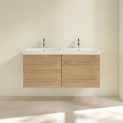 Villeroy and Boch Avento Nordic Oak 1200mm Wall Hung 4-Drawer Double Vanity Unit 10 Villeroy and Boch Avento Nordic Oak 1200mm Wall Hung 4-Drawer Double Vanity Unit -Wall Hung Vanity Units Shop SAVE29VJ01 D2 460