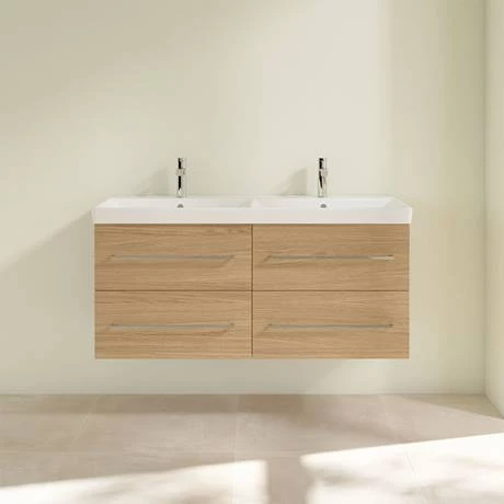 Villeroy and Boch Avento Nordic Oak 1200mm Wall Hung 4-Drawer Double Vanity Unit 5 Villeroy and Boch Avento Nordic Oak 1200mm Wall Hung 4-Drawer Double Vanity Unit - Image 3