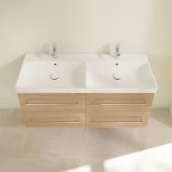 Villeroy and Boch Avento Nordic Oak 1200mm Wall Hung 4-Drawer Double Vanity Unit 11 Villeroy and Boch Avento Nordic Oak 1200mm Wall Hung 4-Drawer Double Vanity Unit -Wall Hung Vanity Units Shop SAVE29VJ01 D3 460