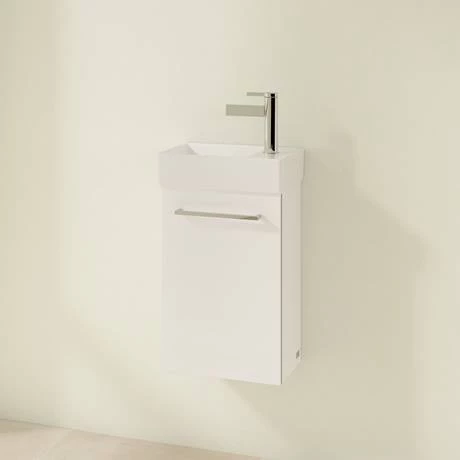 Villeroy and Boch Avento Crystal White 360mm Wall Hung Vanity Unit with Left Bowl Basin 4 Villeroy and Boch Avento Crystal White 360mm Wall Hung Vanity Unit with Left Bowl Basin - Image 2