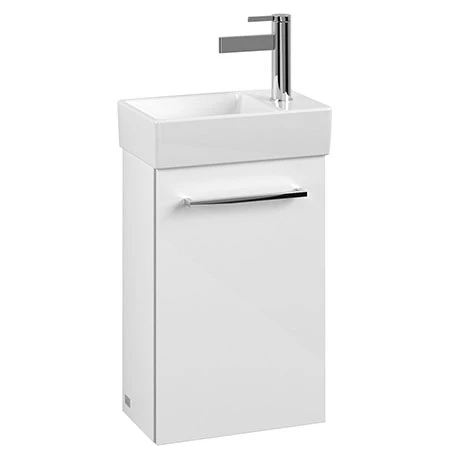 Villeroy and Boch Avento Crystal White 360mm Wall Hung Vanity Unit with Left Bowl Basin 3 Villeroy and Boch Avento Crystal White 360mm Wall Hung Vanity Unit with Left Bowl Basin