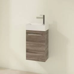 Villeroy and Boch Avento Stone Oak 360mm Wall Hung Vanity Unit with Left Bowl Basin 13 Villeroy and Boch Avento Stone Oak 360mm Wall Hung Vanity Unit with Left Bowl Basin -Wall Hung Vanity Units Shop SAVE31RK01 D1N 460