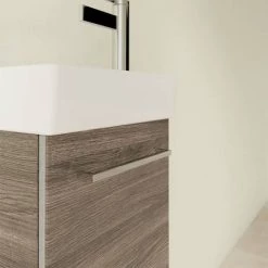 Villeroy and Boch Avento Stone Oak 360mm Wall Hung Vanity Unit with Left Bowl Basin 10 Villeroy and Boch Avento Stone Oak 360mm Wall Hung Vanity Unit with Left Bowl Basin -Wall Hung Vanity Units Shop SAVE31RK01 D4 460