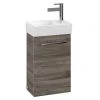Villeroy and Boch Avento Stone Oak 360mm Wall Hung Vanity Unit with Left Bowl Basin