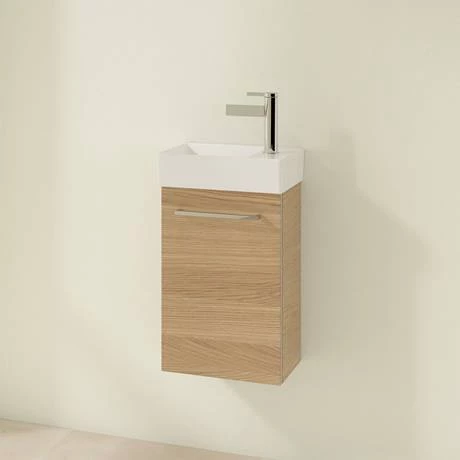 Villeroy and Boch Avento Nordic Oak 360mm Wall Hung Vanity Unit with Left Bowl Basin 4 Villeroy and Boch Avento Nordic Oak 360mm Wall Hung Vanity Unit with Left Bowl Basin - Image 2