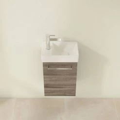 Villeroy and Boch Avento Stone Oak 360mm Wall Hung Vanity Unit with Right Bowl Basin 11 Villeroy and Boch Avento Stone Oak 360mm Wall Hung Vanity Unit with Right Bowl Basin -Wall Hung Vanity Units Shop SAVE32RK01 D3 460