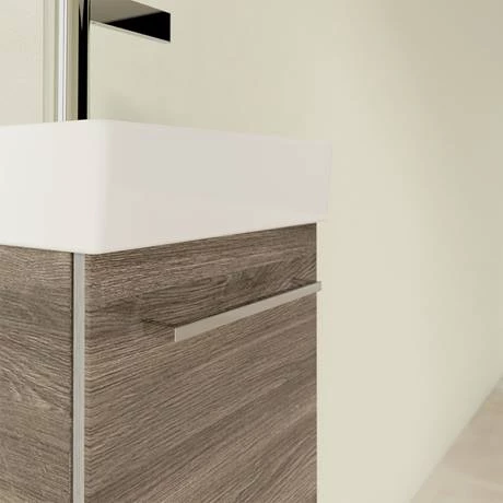 Villeroy and Boch Avento Stone Oak 360mm Wall Hung Vanity Unit with Right Bowl Basin 7 Villeroy and Boch Avento Stone Oak 360mm Wall Hung Vanity Unit with Right Bowl Basin - Image 5