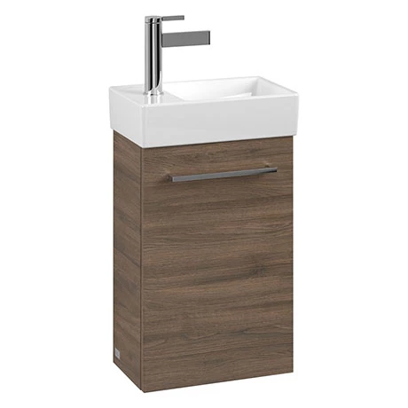 Villeroy and Boch Avento Arizona Oak 360mm Wall Hung Vanity Unit with Right Bowl Basin 3 Villeroy and Boch Avento Arizona Oak 360mm Wall Hung Vanity Unit with Right Bowl Basin